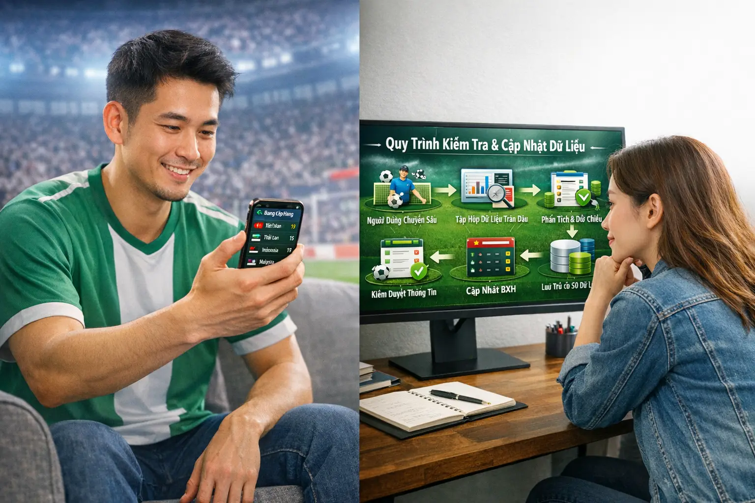 Người dùng theo dõi bảng xếp hạng theo nhu cầu xem nhanh và chuyên sâu